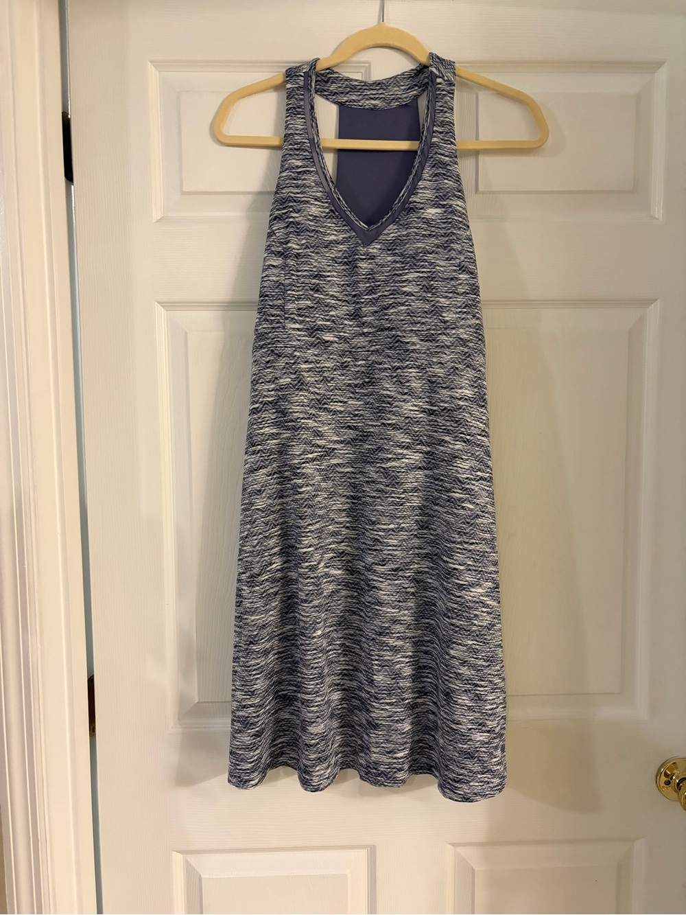 MPG sport athletic dress built in shelf bra halter back women’s large blue